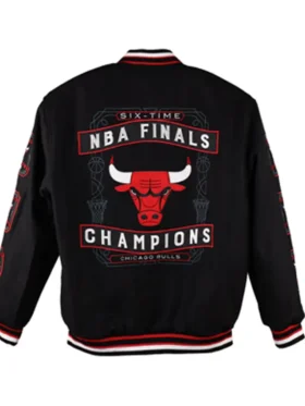 Chicago Bull Championship Black Bomber Jacket