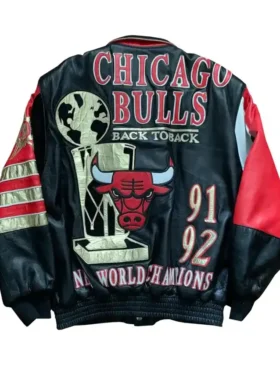 Chicago Bulls Bomber Championship Leather Jacket