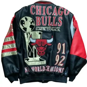Chicago Bulls Bomber Championship Leather Jacket