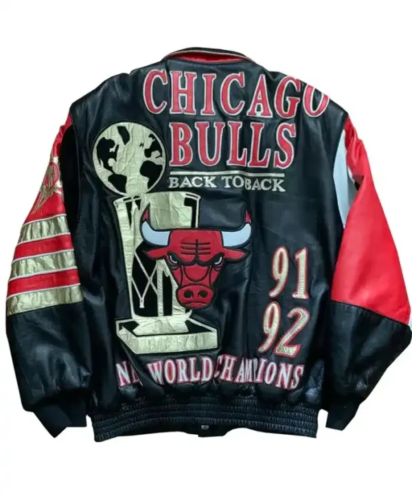 Chicago Bulls Bomber Championship Leather Jacket
