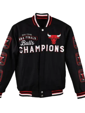 Chicago Bulls Championship Black Bomber Jacket
