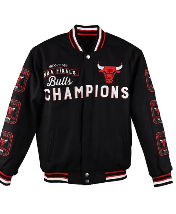 Chicago Bulls Championship Black Bomber Jacket