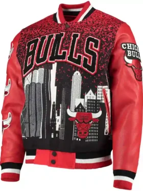 Chicago Bulls Red Championship Varsity Jacket