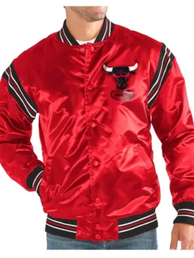Chicago Bulls Red Satin Jacket