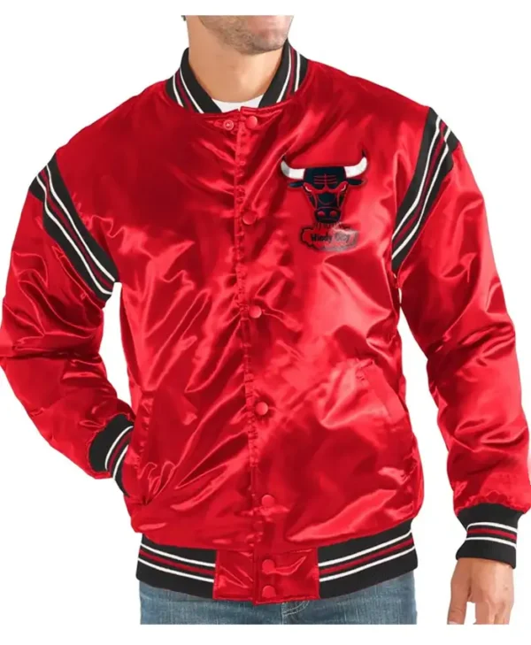Chicago Bulls Red Satin Jacket