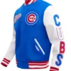 Chicago Cubs Blue And White Wool Varsity Jacket