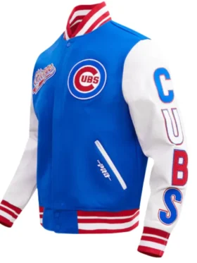 Chicago Cubs Blue And White Wool Varsity Jacket