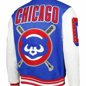 Chicago Cubs Letterman Wool Varsity Jacket Back