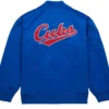 Chicago Cubs Navy Blue Zipper Bomber Jacket Back