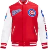 Chicago Cubs Red And White Wool Varsity Jacket