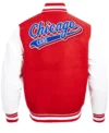 Chicago Cubs Red And White Wool Varsity Jacket Back