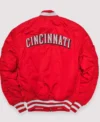 Chicago Cubs Red Ma 1 Bomber Jacket Back
