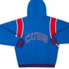Chicago Cubs Vintage Bomber Hooded Starter Jacket Back