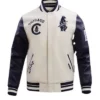 Chicago Cubs White And Black Varsity Wool Jacket