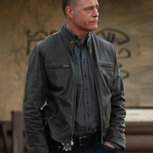 Chicago PD S12 Hank Voight Black Leather Jacket