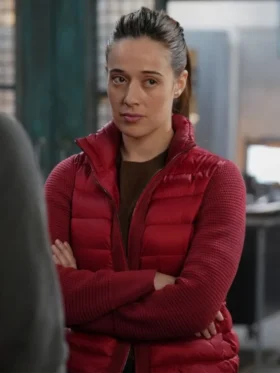 Chicago PD S12 Kim Burgess Red Puffer Jacket