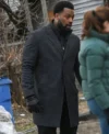 Chicago PD S12 LaRoyce Hawkins Black Wool Coat Side