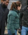 Chicago PD S12 Marina Squerciati Green Puffer Jacket Side