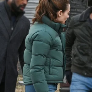 Chicago PD S12 Marina Squerciati Green Puffer Jacket Side