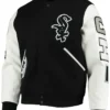 Chicago White Sox Letterman White And Black Jacket