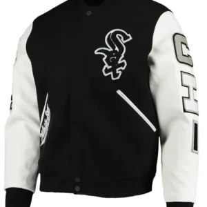 Chicago White Sox Letterman White and Black Jacket 1