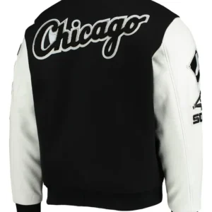 Chicago White Sox White And Black Letterman Jacket