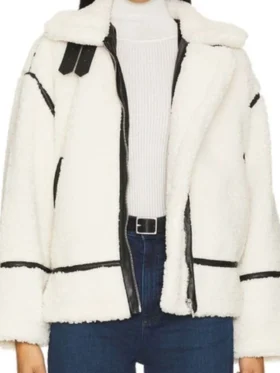 Christina In The Country S02 Christina Hall White Sherpa Jacket For Sale