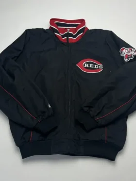Cincinnati Reds Black Vintage Bomber Starter Jacket