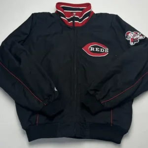 Cincinnati Reds Black Vintage Bomber Starter Jacket