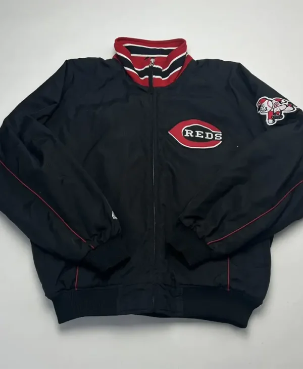 Cincinnati Reds Black Vintage Bomber Starter Jacket