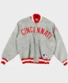 Cincinnati Reds Grey Starter Bomber Jacket