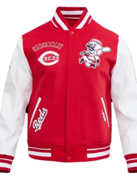 Cincinnati Reds Red And White Varsity Wool Jacket