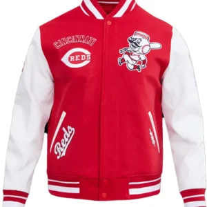 Cincinnati Reds Red And White Varsity Wool Jacket