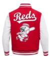 Cincinnati Reds Red And White Varsity Wool Jacket Back