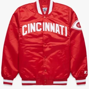 Cincinnati Reds Red Satin Bomber Jacket