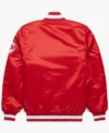 Cincinnati Reds Red Satin Bomber Jacket Back