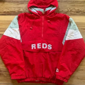 Cincinnati Reds Red Vintage Pull Over Starter Jacket