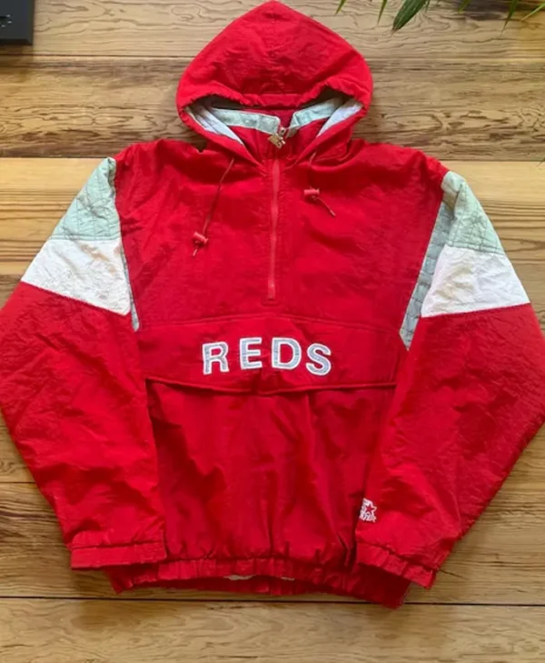 Cincinnati Reds Red Vintage Pull Over Starter Jacket