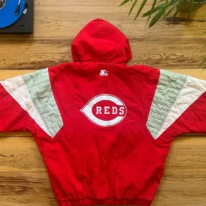 Cincinnati Reds Red Vintage Pull Over Starter Jacket Back