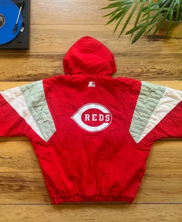 Cincinnati Reds Red Vintage Pull Over Starter Jacket Back
