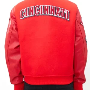 Cincinnati Reds Red Wool Varsity Jacket Back