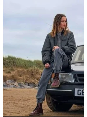 Clara Rugaard The Crow Girl Black Puffer Jacket