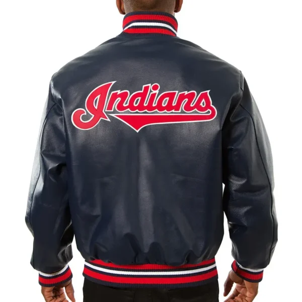 Cleveland Guardians Full Leather Jacket Back