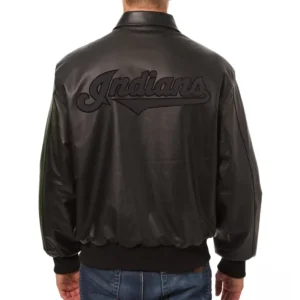 Cleveland Guardians Leather Jacket Back
