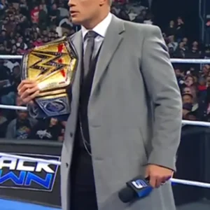 Cody Rhodes Grey Wool Coat Front