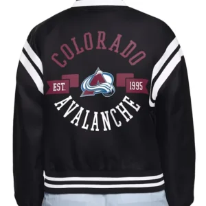 Colorado Avalanche Black Satin Jacket Back