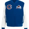 Colorado Avalanche Blue And White Classic Varsity Jacket