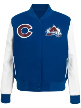 Colorado Avalanche Blue And White Classic Varsity Jacket