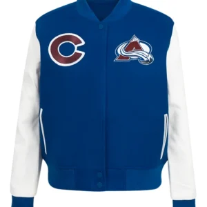 Colorado Avalanche Blue And White Classic Varsity Jacket