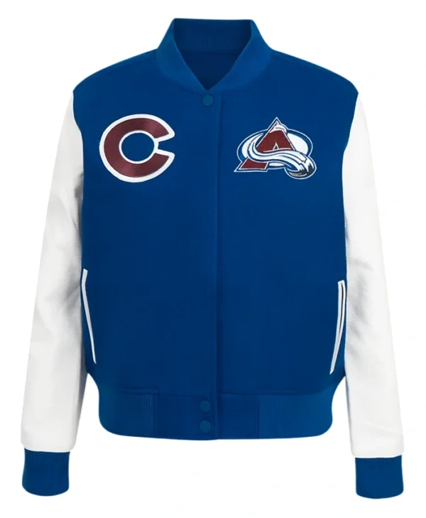 Colorado Avalanche Blue And White Classic Varsity Jacket